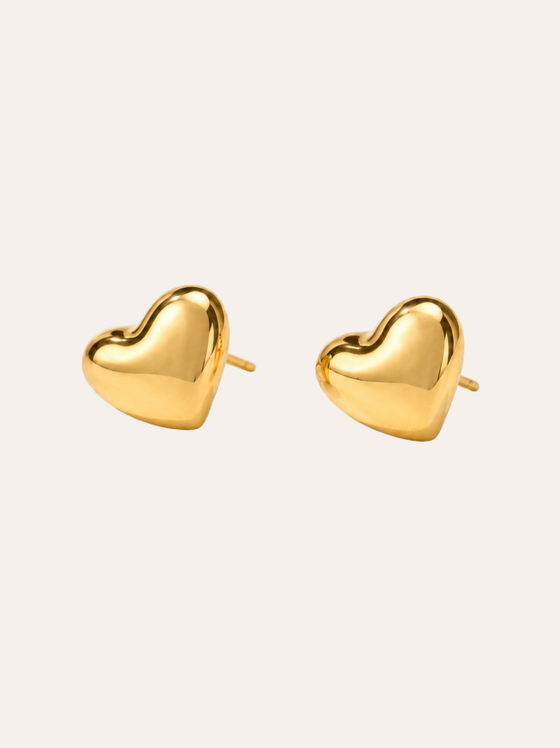 Golden Heart Ear Cuff in daylight