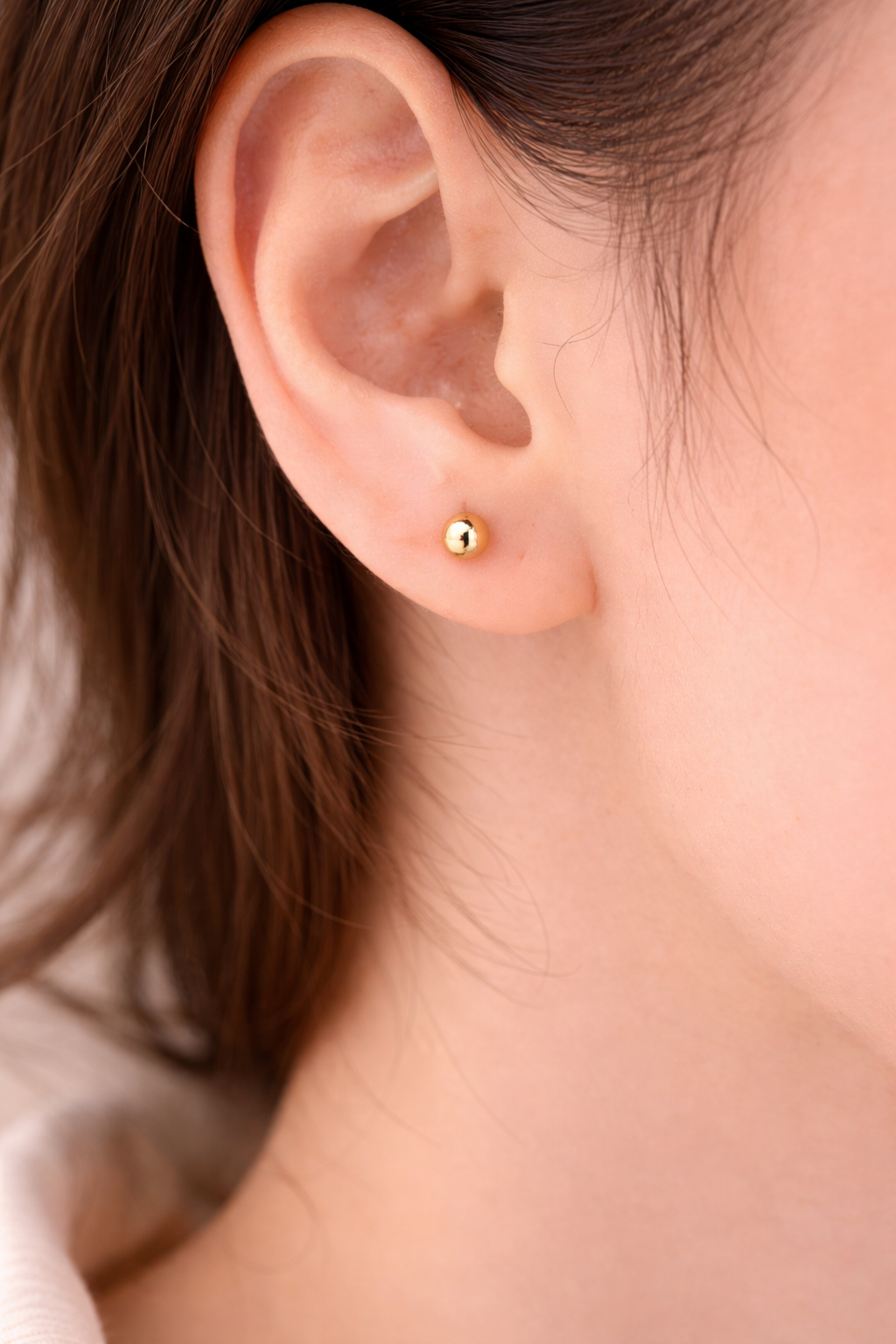 Classic Gold Dome Stud Earrings close-up showing smooth dome finish