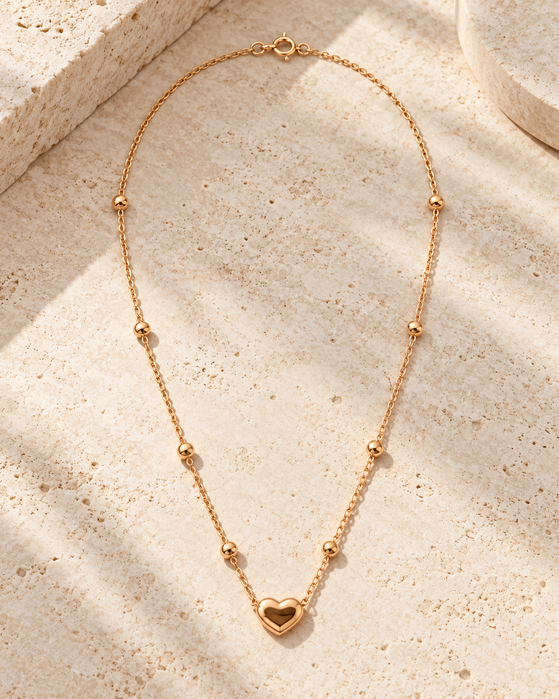 Ketting met kralenketting en hartje