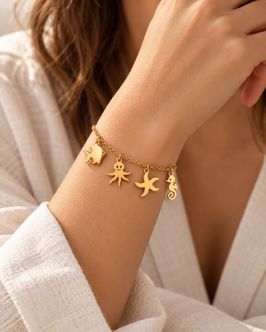 Armband met zeedierbedels